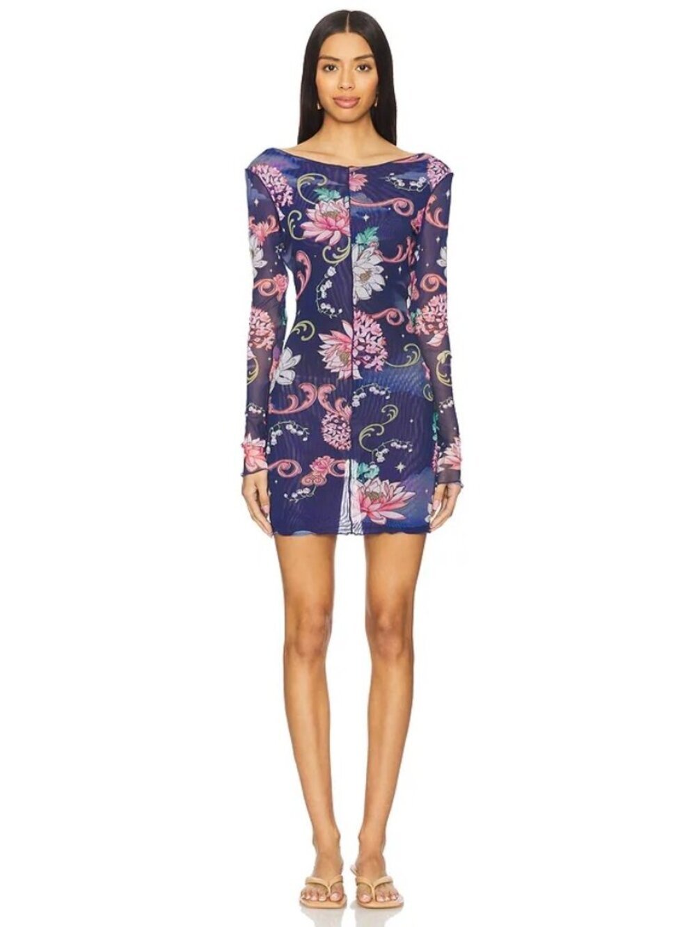 Agua Bendita x REVOLVE Hadley Mini Dress Navy Multi Womens Size XS